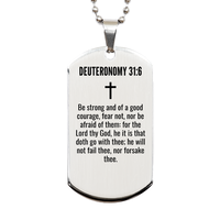 Load image into Gallery viewer, Deuteronomy 31 6 Gifts - Deuteronomy 31 6 Dog Tag Necklace – front view
