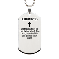 Load image into Gallery viewer, Deuteronomy 6 5 Gifts - Deuteronomy 6 5 Dog Tag Necklace – front view
