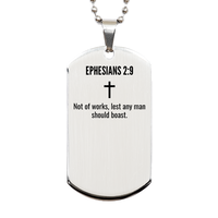 Load image into Gallery viewer, Ephesians 2 9 Gifts - Ephesians 2 9 Dog Tag Necklace – front view
