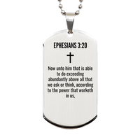 Load image into Gallery viewer, Ephesians 3 20 Gifts - Ephesians 3 20 Dog Tag Necklace – front view
