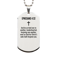 Load image into Gallery viewer, Ephesians 4 32 Gifts - Ephesians 4 32 Dog Tag Necklace – front view
