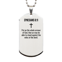 Load image into Gallery viewer, Ephesians 6 11 Gifts - Ephesians 6 11 Dog Tag Necklace – front view
