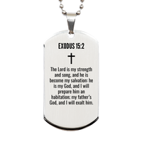 Load image into Gallery viewer, Exodus 15 2 Gifts - Exodus 15 2 Dog Tag Necklace – front view
