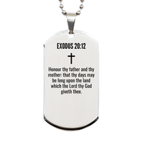 Load image into Gallery viewer, Exodus 20 12 Gifts - Exodus 20 12 Dog Tag Necklace – front view
