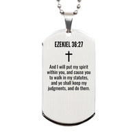 Load image into Gallery viewer, Ezekiel 36 27 Gifts - Ezekiel 36 27 Dog Tag Necklace – front view
