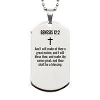 Load image into Gallery viewer, Genesis 12 2 Gifts - Genesis 12 2 Dog Tag Necklace – front view
