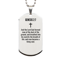 Load image into Gallery viewer, Genesis 2 7 Gifts - Genesis 2 7 Dog Tag Necklace – front view
