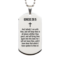 Load image into Gallery viewer, Genesis 28 15 Gifts - Genesis 28 15 Dog Tag Necklace – front view
