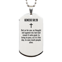 Load image into Gallery viewer, Genesis 50 20 Gifts - Genesis 50 20 Dog Tag Necklace – front view
