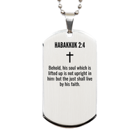 Load image into Gallery viewer, Habakkuk 2 4 Gifts - Habakkuk 2 4 Dog Tag Necklace – front view
