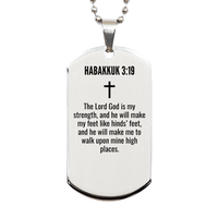 Load image into Gallery viewer, Habakkuk 3 19 Gifts - Habakkuk 3 19 Dog Tag Necklace – front view
