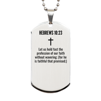Load image into Gallery viewer, Hebrews 10 23 Gifts - Hebrews 10 23 Dog Tag Necklace – front view
