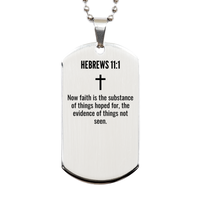 Load image into Gallery viewer, Hebrews 11 1 Gifts - Hebrews 11 1 Dog Tag Necklace – front view
