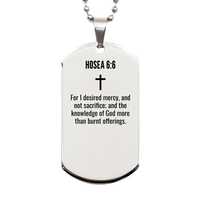 Load image into Gallery viewer, Hosea 6 6 Gifts - Hosea 6 6 Dog Tag Necklace – front view
