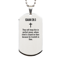 Load image into Gallery viewer, Isaiah 26 3 Gifts - Isaiah 26 3 Dog Tag Necklace – front view
