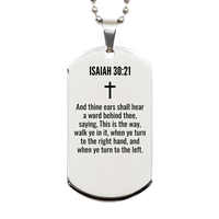 Load image into Gallery viewer, Isaiah 30 21 Gifts - Isaiah 30 21 Dog Tag Necklace – front view
