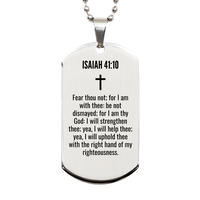 Load image into Gallery viewer, Isaiah 41 10 Gifts - Isaiah 41 10 Dog Tag Necklace – front view
