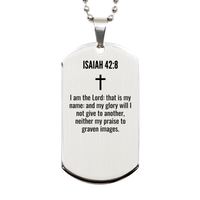 Load image into Gallery viewer, Isaiah 42 8 Gifts - Isaiah 42 8 Dog Tag Necklace – front view
