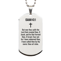 Load image into Gallery viewer, Isaiah 43 1 Gifts - Isaiah 43 1 Dog Tag Necklace – front view
