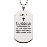 Load image into Gallery viewer, James 1 17 Gifts - James 1 17 Dog Tag Necklace – front view
