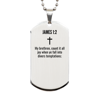 Load image into Gallery viewer, James 1 2 Gifts - James 1 2 Dog Tag Necklace – front view
