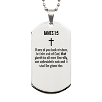 Load image into Gallery viewer, James 1 5 Gifts - James 1 5 Dog Tag Necklace – front view
