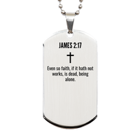 Load image into Gallery viewer, James 2 17 Gifts - James 2 17 Dog Tag Necklace – front view

