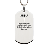 Load image into Gallery viewer, James 4 7 Gifts - James 4 7 Dog Tag Necklace – front view
