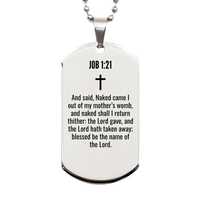 Load image into Gallery viewer, Job 1 21 Gifts - Job 1 21 Dog Tag Necklace – front view
