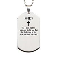 Load image into Gallery viewer, Job 19 25 Gifts - Job 19 25 Dog Tag Necklace – front view
