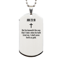 Load image into Gallery viewer, Job 23 10 Gifts - Job 23 10 Dog Tag Necklace – front view
