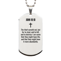 Load image into Gallery viewer, John 10 10 Gifts - John 10 10 Dog Tag Necklace – front view
