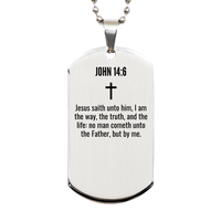 Load image into Gallery viewer, John 14 6 Gifts - John 14 6 Dog Tag Necklace – front view
