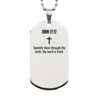 Load image into Gallery viewer, John 17 17 Gifts - John 17 17 Dog Tag Necklace – front view
