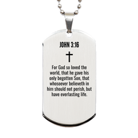 Load image into Gallery viewer, John 3 16 Gifts - John 3 16 Dog Tag Necklace – front view
