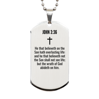 Load image into Gallery viewer, John 3 36 Gifts - John 3 36 Dog Tag Necklace – front view
