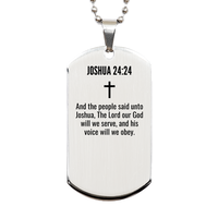 Load image into Gallery viewer, Joshua 24 24 Gifts - Joshua 24 24 Dog Tag Necklace – front view
