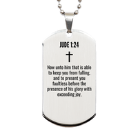 Load image into Gallery viewer, Jude 1 24 Gifts - Jude 1 24 Dog Tag Necklace – front view
