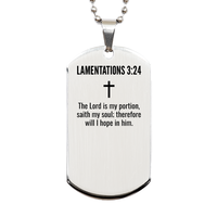 Load image into Gallery viewer, Lamentations 3 24 Gifts - Lamentations 3 24 Dog Tag Necklace – front view
