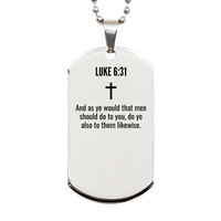 Load image into Gallery viewer, Luke 6 31 Gifts - Luke 6 31 Dog Tag Necklace – front view
