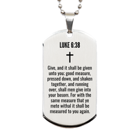Load image into Gallery viewer, Luke 6 38 Gifts - Luke 6 38 Dog Tag Necklace – front view
