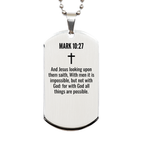 Load image into Gallery viewer, Mark 10 27 Gifts - Mark 10 27 Dog Tag Necklace – front view
