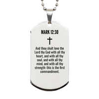 Load image into Gallery viewer, Mark 12 30 Gifts - Mark 12 30 Dog Tag Necklace – front view
