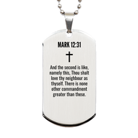 Load image into Gallery viewer, Mark 12 31 Gifts - Mark 12 31 Dog Tag Necklace – front view
