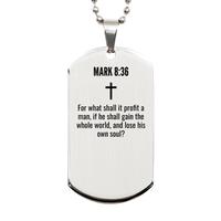 Load image into Gallery viewer, Mark 8 36 Gifts - Mark 8 36 Dog Tag Necklace – front view
