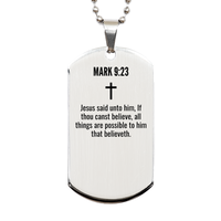 Load image into Gallery viewer, Mark 9 23 Gifts - Mark 9 23 Dog Tag Necklace – front view
