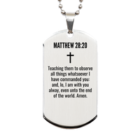 Load image into Gallery viewer, Matthew 28 20 Gifts - Matthew 28 20 Dog Tag Necklace – front view
