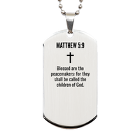 Load image into Gallery viewer, Matthew 5 9 Gifts - Matthew 5 9 Dog Tag Necklace – front view
