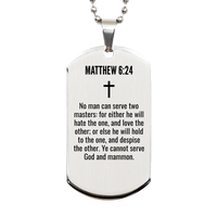Load image into Gallery viewer, Matthew 6 24 Gifts - Matthew 6 24 Dog Tag Necklace – front view
