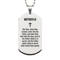 Load image into Gallery viewer, Matthew 6 6 Gifts - Matthew 6 6 Dog Tag Necklace – front view
